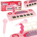 Keyboard dla dzieci pianinko interaktywne organki 37 klawiszy mikrofon statyw różowe Kik Sp. z o. o. Sp. k.