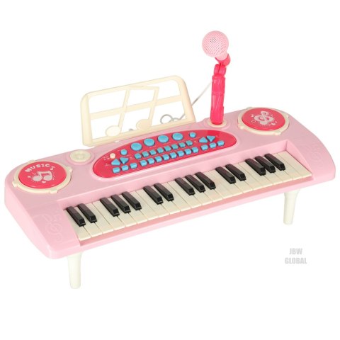 Keyboard dla dzieci pianinko interaktywne organki 37 klawiszy mikrofon statyw różowe Kik Sp. z o. o. Sp. k. Keyboard dla dzieci pianinko interaktywne organki 37 klawiszy mikrofon statyw różowe Kik Sp. z o. o. Sp. k.