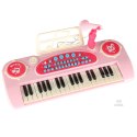 Keyboard dla dzieci pianinko interaktywne organki 37 klawiszy mikrofon statyw różowe Kik Sp. z o. o. Sp. k.