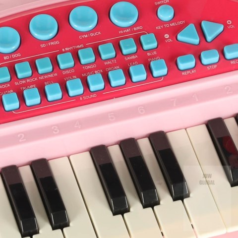 Keyboard dla dzieci pianinko interaktywne organki 37 klawiszy mikrofon statyw różowe Kik Sp. z o. o. Sp. k. Keyboard dla dzieci pianinko interaktywne organki 37 klawiszy mikrofon statyw różowe Kik Sp. z o. o. Sp. k.