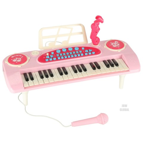 Keyboard dla dzieci pianinko interaktywne organki 37 klawiszy mikrofon statyw różowe Kik Sp. z o. o. Sp. k. Keyboard dla dzieci pianinko interaktywne organki 37 klawiszy mikrofon statyw różowe Kik Sp. z o. o. Sp. k.