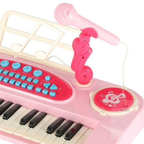 Keyboard dla dzieci pianinko interaktywne organki 37 klawiszy mikrofon statyw różowe Kik Sp. z o. o. Sp. k. Keyboard dla dzieci pianinko interaktywne organki 37 klawiszy mikrofon statyw różowe Kik Sp. z o. o. Sp. k.