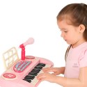 Keyboard dla dzieci pianinko interaktywne organki 37 klawiszy mikrofon statyw różowe Kik Sp. z o. o. Sp. k.