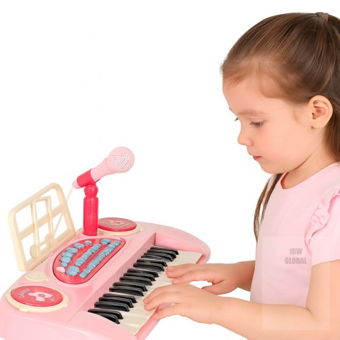 Keyboard dla dzieci pianinko interaktywne organki 37 klawiszy mikrofon statyw różowe Kik Sp. z o. o. Sp. k. Keyboard dla dzieci pianinko interaktywne organki 37 klawiszy mikrofon statyw różowe Kik Sp. z o. o. Sp. k.