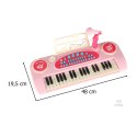 Keyboard dla dzieci pianinko interaktywne organki 37 klawiszy mikrofon statyw różowe Kik Sp. z o. o. Sp. k.