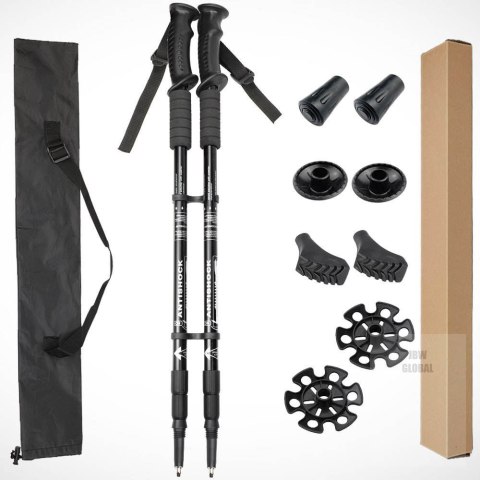 Kijki kije trekkingowe do nordic walking składane 2 sztuki czarne Kik Sp. z o. o. Sp. k. Kijki kije trekkingowe do nordic walking składane 2 sztuki czarne Kik Sp. z o. o. Sp. k.