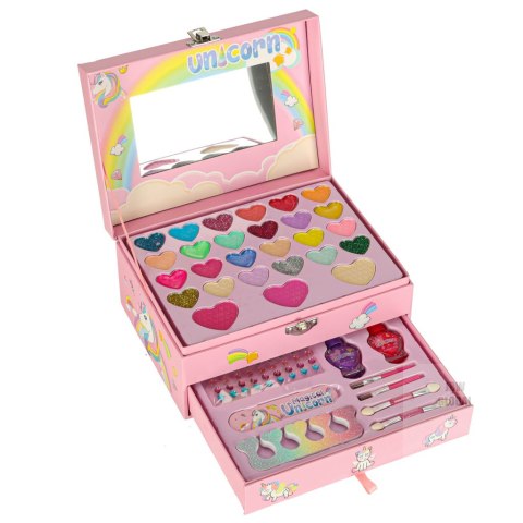Kuferek zestaw kosmetyków do makijażu i paznokci makeup kosmetyki cienie lakiery szuflady jednorożec Kik Sp. z o. o. Sp. k. Kuferek zestaw kosmetyków do makijażu i paznokci makeup kosmetyki cienie lakiery szuflady jednorożec Kik Sp. z o. o. Sp. k.