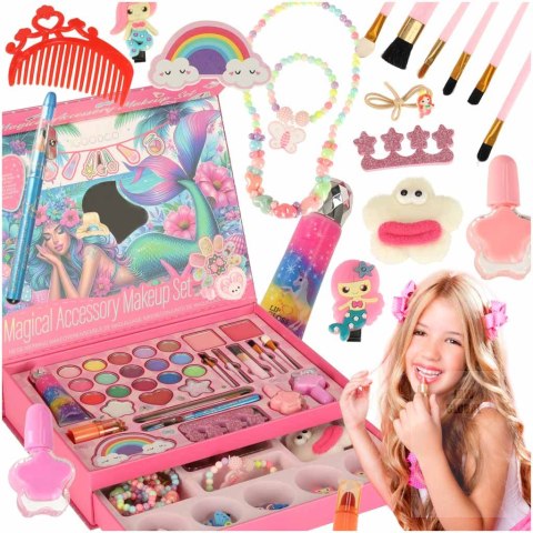 Kuferek zestaw kosmetyków do makijażu i paznokci makeup kosmetyki cienie lakiery szuflady syrenka Kik Sp. z o. o. Sp. k. Kuferek zestaw kosmetyków do makijażu i paznokci makeup kosmetyki cienie lakiery szuflady syrenka Kik Sp. z o. o. Sp. k.
