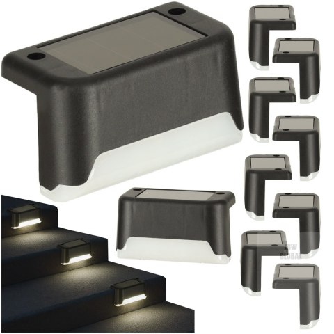 Lampa solarna schodowa ogrodowa zewnętrzna LED na schody czujnik zmierzchu 8 sztuk Kik Sp. z o. o. Sp. k. Lampa solarna schodowa ogrodowa zewnętrzna LED na schody czujnik zmierzchu 8 sztuk Kik Sp. z o. o. Sp. k.