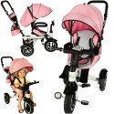 Rowerek trójkołowy Trike Fix V3 rower spacerówka 3w1 obracany 360 wolne koło różowy Kik Sp. z o. o. Sp. k.