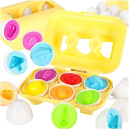 Układanka edukacyjna sorter dopasuj kształty jajka montessori owoce warzywa 6szt Kik Sp. z o. o. Sp. k.
