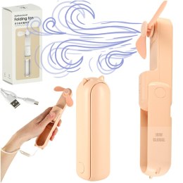 Wiatrak biurkowy wentylator mini ręczny składany wiatraczek przenośny USB różowy Kik Sp. z o. o. Sp. k.