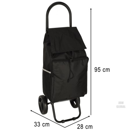 Wózek torba na zakupy na kółkach ze stelażem 95cm czarny Kik Sp. z o. o. Sp. k. Wózek torba na zakupy na kółkach ze stelażem 95cm czarny Kik Sp. z o. o. Sp. k.