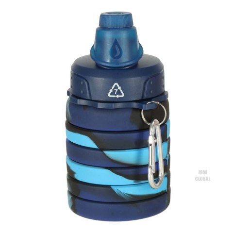 Butelka na wodę bidon silikonowy składany z uchwytem sportowy 500ml niebieski Kik Sp. z o. o. Sp. k. Butelka na wodę bidon silikonowy składany z uchwytem sportowy 500ml niebieski Kik Sp. z o. o. Sp. k.