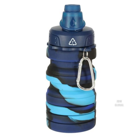 Butelka na wodę bidon silikonowy składany z uchwytem sportowy 500ml niebieski Kik Sp. z o. o. Sp. k. Butelka na wodę bidon silikonowy składany z uchwytem sportowy 500ml niebieski Kik Sp. z o. o. Sp. k.