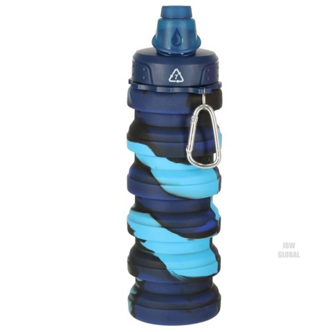 Butelka na wodę bidon silikonowy składany z uchwytem sportowy 500ml niebieski Kik Sp. z o. o. Sp. k. Butelka na wodę bidon silikonowy składany z uchwytem sportowy 500ml niebieski Kik Sp. z o. o. Sp. k.