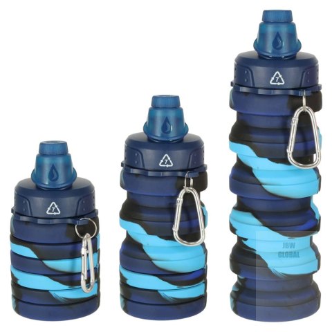 Butelka na wodę bidon silikonowy składany z uchwytem sportowy 500ml niebieski Kik Sp. z o. o. Sp. k. Butelka na wodę bidon silikonowy składany z uchwytem sportowy 500ml niebieski Kik Sp. z o. o. Sp. k.