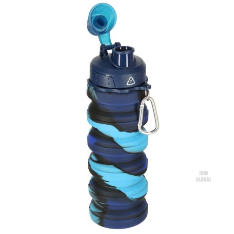 Butelka na wodę bidon silikonowy składany z uchwytem sportowy 500ml niebieski Kik Sp. z o. o. Sp. k. Butelka na wodę bidon silikonowy składany z uchwytem sportowy 500ml niebieski Kik Sp. z o. o. Sp. k.