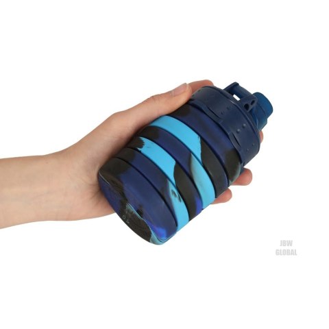 Butelka na wodę bidon silikonowy składany z uchwytem sportowy 500ml niebieski Kik Sp. z o. o. Sp. k. Butelka na wodę bidon silikonowy składany z uchwytem sportowy 500ml niebieski Kik Sp. z o. o. Sp. k.