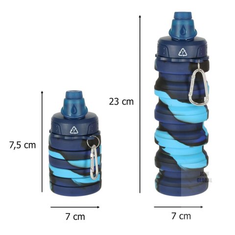 Butelka na wodę bidon silikonowy składany z uchwytem sportowy 500ml niebieski Kik Sp. z o. o. Sp. k. Butelka na wodę bidon silikonowy składany z uchwytem sportowy 500ml niebieski Kik Sp. z o. o. Sp. k.