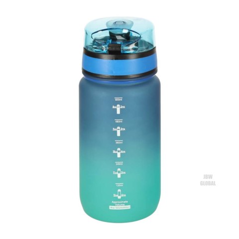 Butelka na wodę bidon ze słomką uchwytem sportowy 600ml niebiesko-zielony Kik Sp. z o. o. Sp. k. Butelka na wodę bidon ze słomką uchwytem sportowy 600ml niebiesko-zielony Kik Sp. z o. o. Sp. k.
