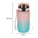 Butelka na wodę bidon ze słomką uchwytem sportowy 600ml różowo-niebieski Kik Sp. z o. o. Sp. k.
