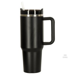 Kubek termiczny ze słomką i uchwytem termos 1200ml czarny Kik Sp. z o. o. Sp. k.