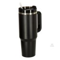 Kubek termiczny ze słomką i uchwytem termos 1200ml czarny Kik Sp. z o. o. Sp. k.