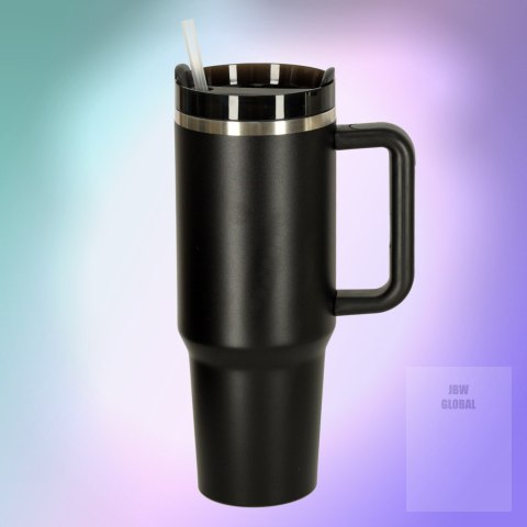 Kubek termiczny ze słomką i uchwytem termos 1200ml czarny Kik Sp. z o. o. Sp. k. Kubek termiczny ze słomką i uchwytem termos 1200ml czarny Kik Sp. z o. o. Sp. k.