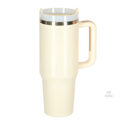 Kubek termiczny ze słomką i uchwytem termos 1200ml kremowy Kik Sp. z o. o. Sp. k. Kubek termiczny ze słomką i uchwytem termos 1200ml kremowy Kik Sp. z o. o. Sp. k.