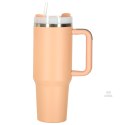 Kubek termiczny ze słomką i uchwytem termos 1200ml róż pudrowy Kik Sp. z o. o. Sp. k.