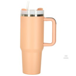 Kubek termiczny ze słomką i uchwytem termos 1200ml róż pudrowy Kik Sp. z o. o. Sp. k.