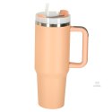 Kubek termiczny ze słomką i uchwytem termos 1200ml róż pudrowy Kik Sp. z o. o. Sp. k.