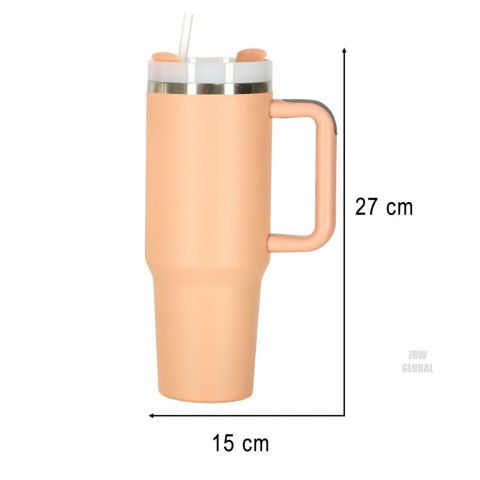Kubek termiczny ze słomką i uchwytem termos 1200ml róż pudrowy Kik Sp. z o. o. Sp. k. Kubek termiczny ze słomką i uchwytem termos 1200ml róż pudrowy Kik Sp. z o. o. Sp. k.