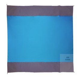 Mata plażowa piknikowa wodoodporna duża na biwak XXL 210 X 200 cm niebieska
