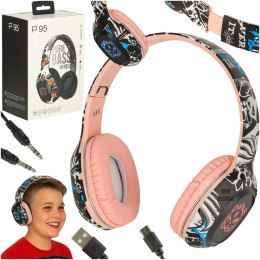Słuchawki bezprzewodowe nauszne Bluetooth Gaming Sport różowe Kik Sp. z o. o. Sp. k.
