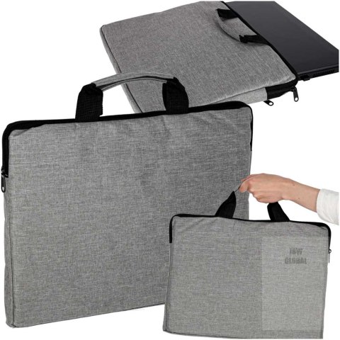 Torba na laptopa 15,6 cali etui pokrowiec teczka damska męska szara Kik Sp. z o. o. Sp. k. Torba na laptopa 15,6 cali etui pokrowiec teczka damska męska szara Kik Sp. z o. o. Sp. k.