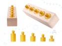 Odważniki cylindry drewniane montessori kolorowe