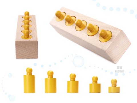 Odważniki cylindry drewniane montessori kolorowe Odważniki cylindry drewniane montessori kolorowe