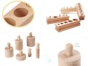 Odważniki cylindry drewniane sorter montessori