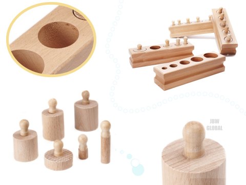 Odważniki cylindry drewniane sorter montessori Odważniki cylindry drewniane sorter montessori