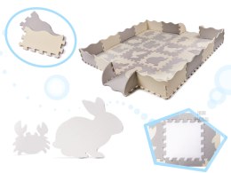 Puzzle piankowe mata kojec dla dzieci 36 elementów szary-ecru