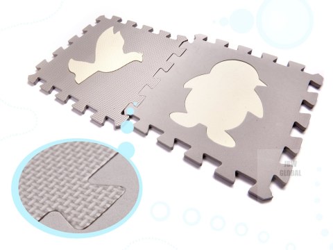 Puzzle piankowe mata kojec dla dzieci 36 elementów szary-ecru Puzzle piankowe mata kojec dla dzieci 36 elementów szary-ecru