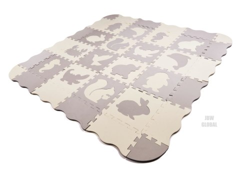 Puzzle piankowe mata kojec dla dzieci 36 elementów szary-ecru Puzzle piankowe mata kojec dla dzieci 36 elementów szary-ecru