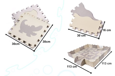 Puzzle piankowe mata kojec dla dzieci 36 elementów szary-ecru Puzzle piankowe mata kojec dla dzieci 36 elementów szary-ecru