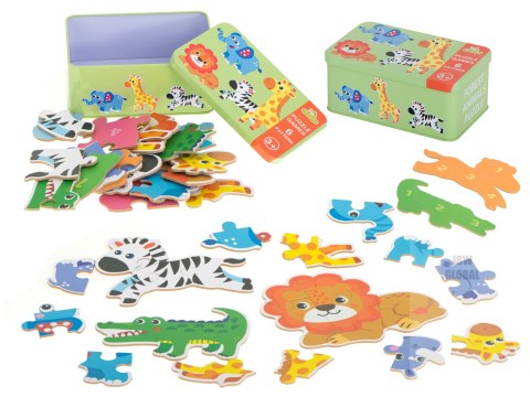 Puzzle w puszce zwierzątka safari 25 puzzli Puzzle w puszce zwierzątka safari 25 puzzli