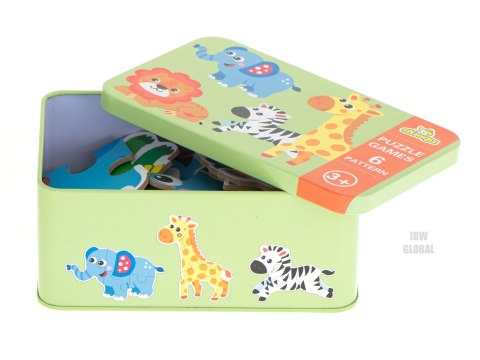 Puzzle w puszce zwierzątka safari 25 puzzli Puzzle w puszce zwierzątka safari 25 puzzli