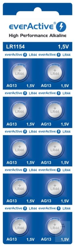 Bateria everActive Alkaline G13 LR44 LR1154 blister 10szt.