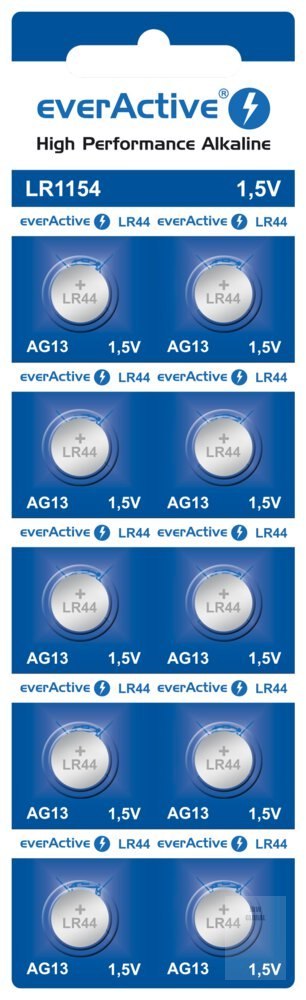 Bateria everActive Alkaline G13 LR44 LR1154 blister 10szt.