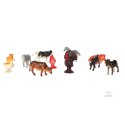 Figurki zwierzęta morskie dzikie zagrodowe dinozaury zestaw mix 48sztuk